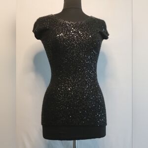 Donna Karan Black Cashmere Sequin Top "SAMPLE"